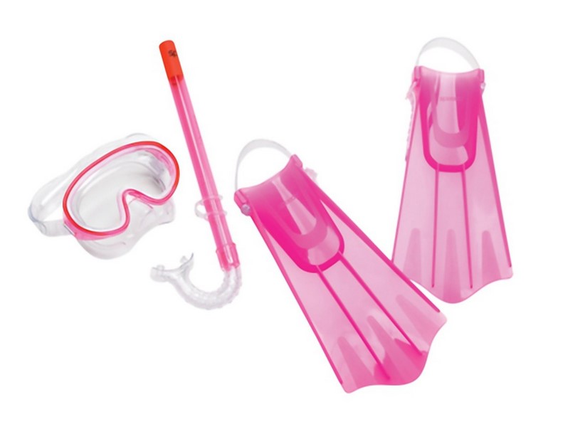 SPEEDO Kids Mask/Snorkel/Fin Set (Pink frost)